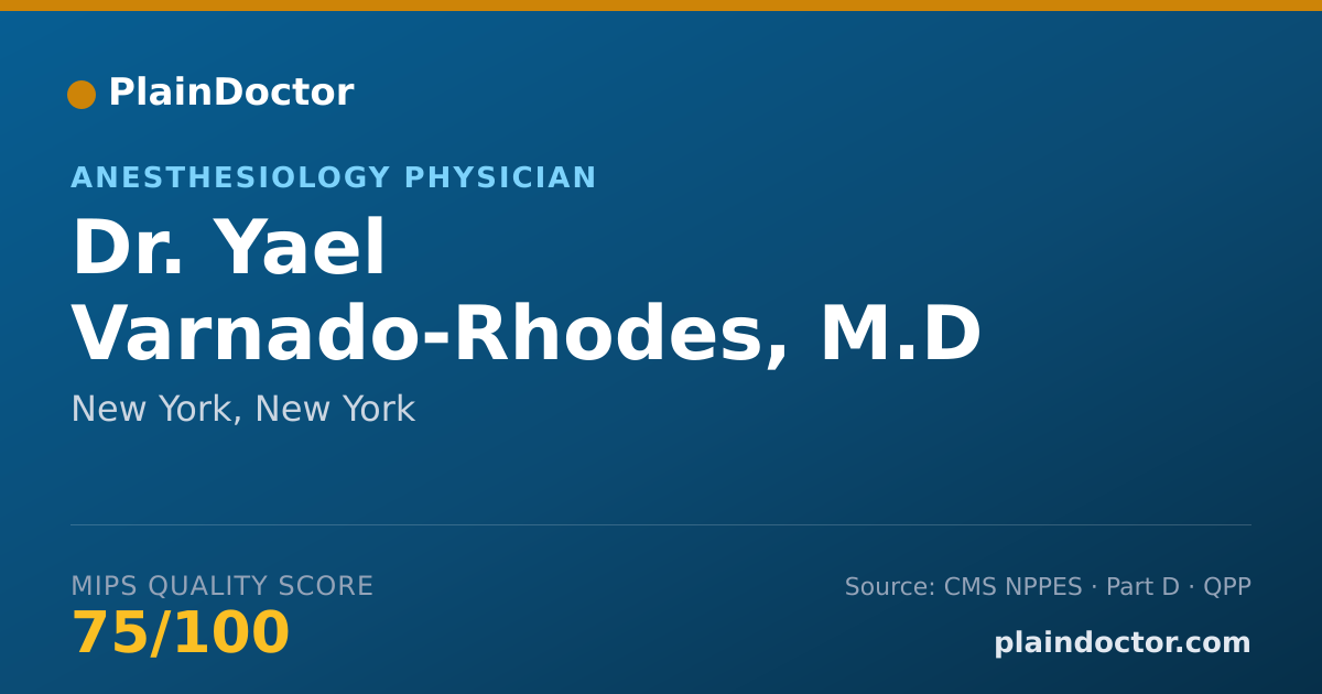 Shareable card for Yael Varnado-Rhodes, M.D - Anesthesiology Physician, New York, NY