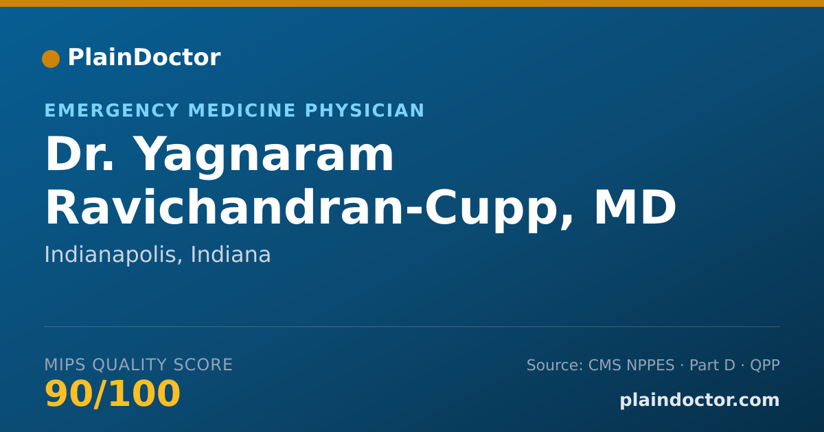 Shareable card for Yagnaram Ravichandran-Cupp, MD - Emergency Medicine Physician, Indianapolis, IN