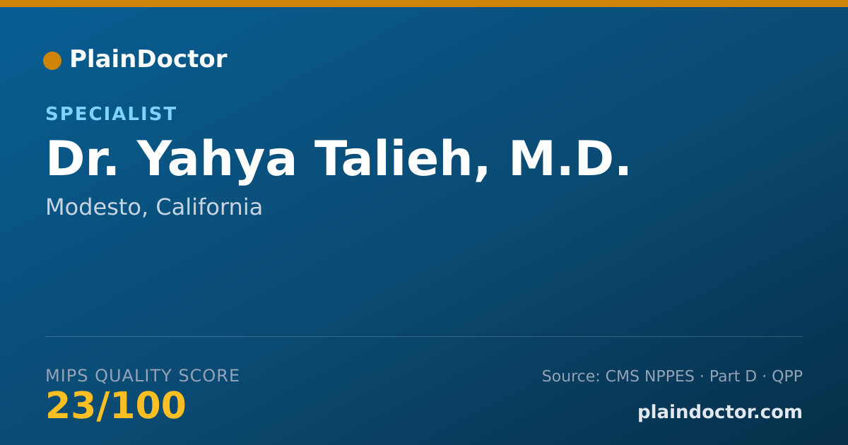 Shareable card for Yahya Talieh, M.D. - Specialist, Modesto, CA