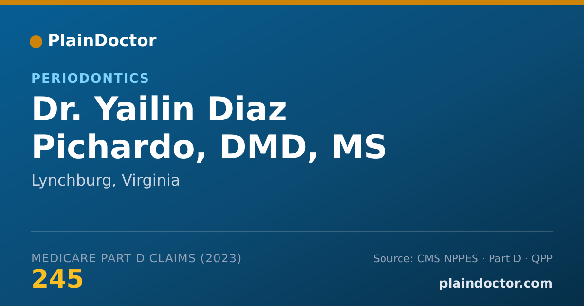 Shareable card for Yailin Diaz Pichardo, DMD, MS - Periodontics, Lynchburg, VA