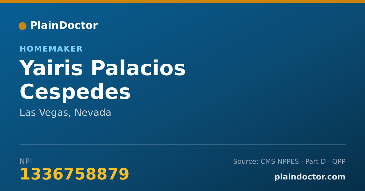 Shareable card for Yairis Palacios Cespedes - Homemaker, Las Vegas, NV