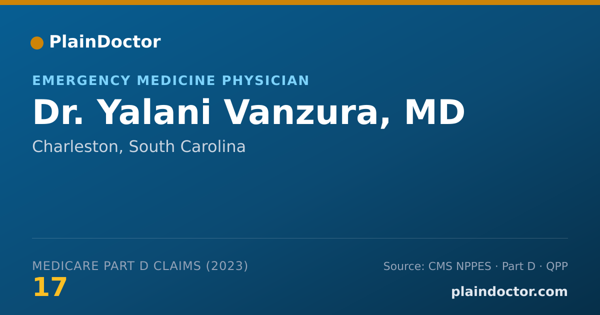 Shareable card for Yalani Vanzura, MD - Emergency Medicine Physician, Charleston, SC