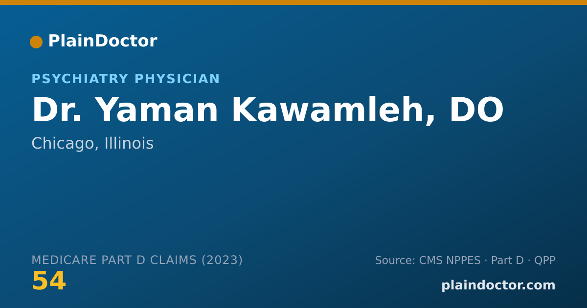 Shareable card for Yaman Kawamleh, DO - Psychiatry Physician, Chicago, IL