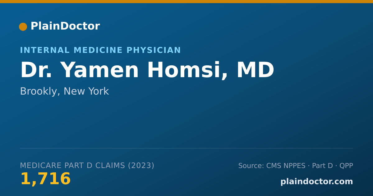 Shareable card for Yamen Homsi, MD - Internal Medicine Physician, Brookly, NY