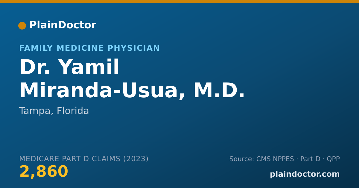 Shareable card for Yamil Miranda-Usua, M.D. - Family Medicine Physician, Tampa, FL