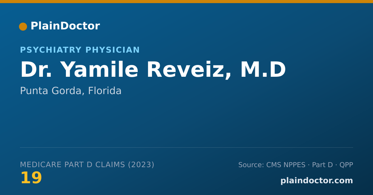 Shareable card for Yamile Reveiz, M.D - Psychiatry Physician, Punta Gorda, FL