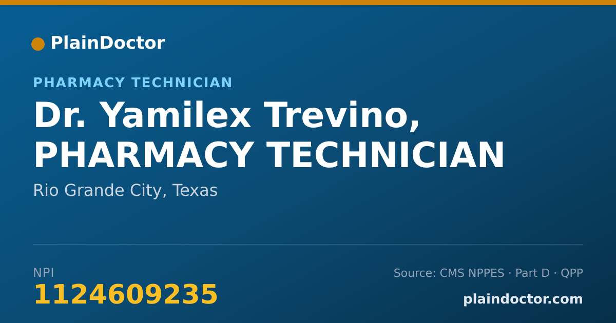 Shareable card for Yamilex Trevino, PHARMACY TECHNICIAN - Pharmacy Technician, Rio Grande City, TX