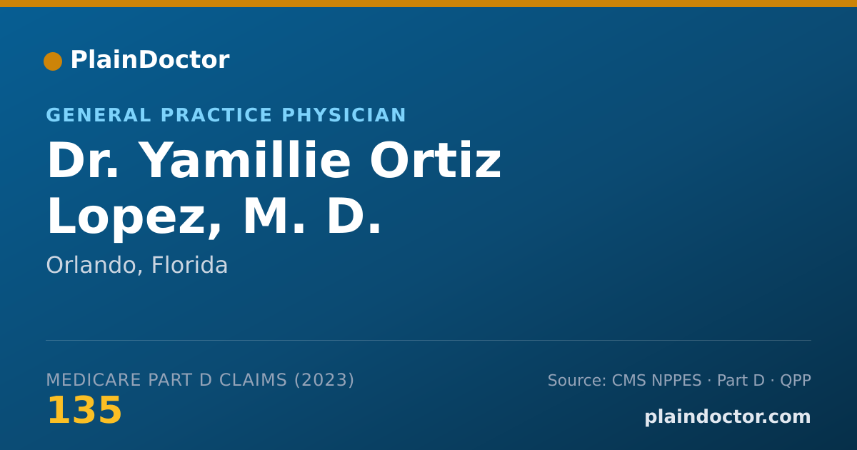 Shareable card for Yamillie Ortiz Lopez, M. D. - General Practice Physician, Orlando, FL