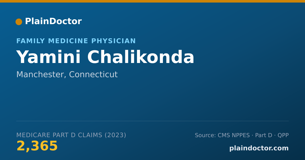 Shareable card for Yamini Chalikonda - Family Medicine Physician, Manchester, CT