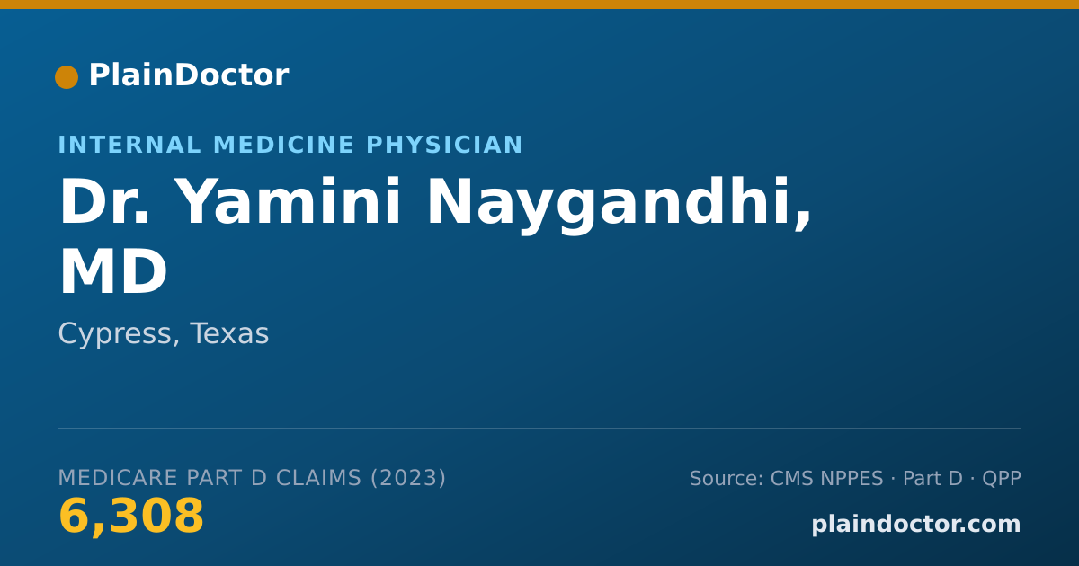 Shareable card for Yamini Naygandhi, MD - Internal Medicine Physician, Cypress, TX