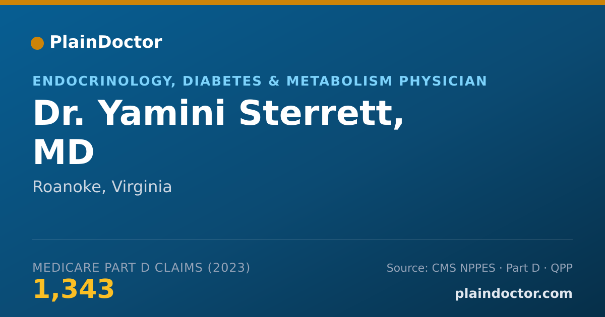 Shareable card for Yamini Sterrett, MD - Endocrinology, Diabetes & Metabolism Physician, Roanoke, VA