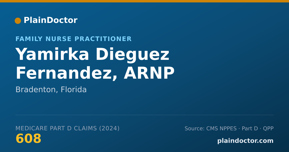 Shareable card for Yamirka Dieguez Fernandez, ARNP - Family Nurse Practitioner, Bradenton, FL