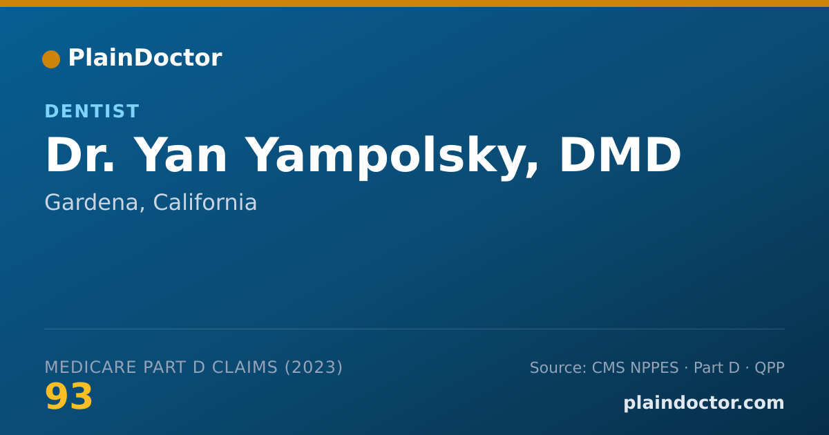 Shareable card for Yan Yampolsky, DMD - Dentist, Gardena, CA