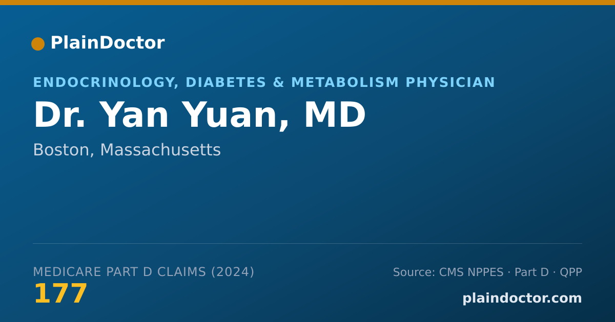 Shareable card for Yan Yuan, MD - Endocrinology, Diabetes & Metabolism Physician, Boston, MA