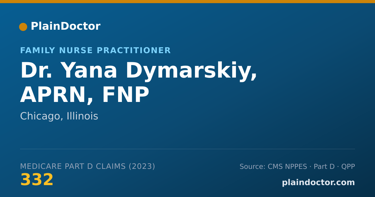 Shareable card for Yana Dymarskiy, APRN, FNP - Family Nurse Practitioner, Chicago, IL