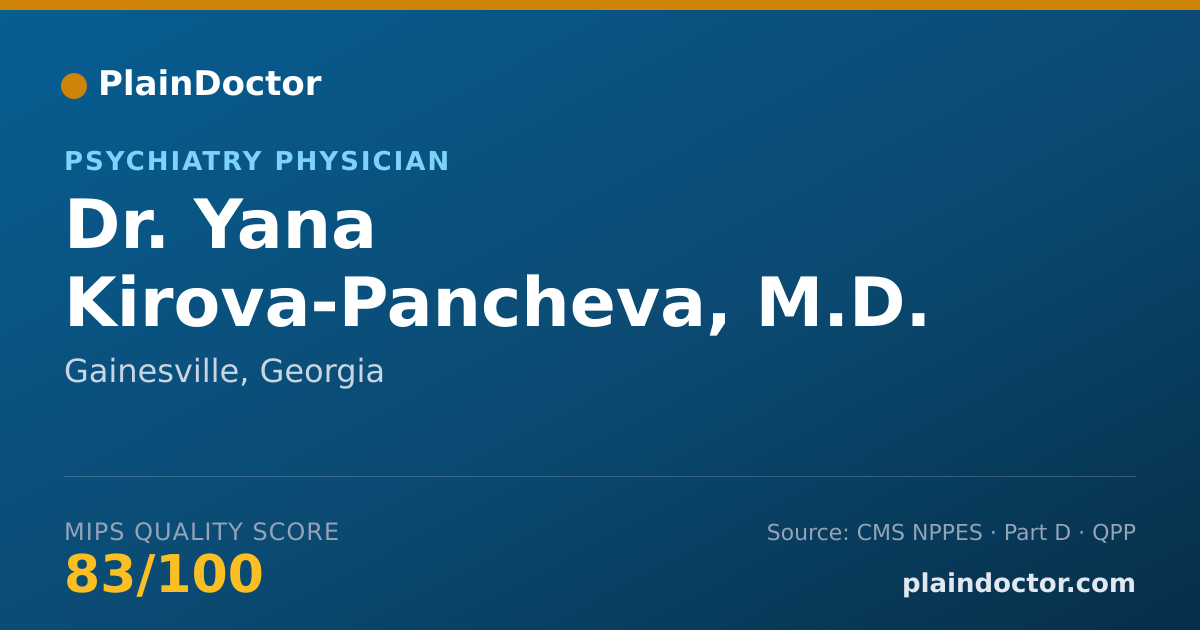Shareable card for Yana Kirova-Pancheva, M.D. - Psychiatry Physician, Gainesville, GA