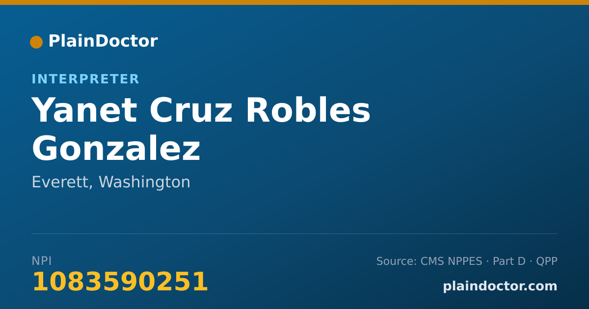 Shareable card for Yanet Cruz Robles Gonzalez - Interpreter, Everett, WA