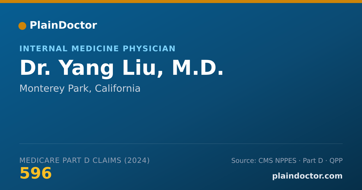 Shareable card for Yang Liu, M.D. - Internal Medicine Physician, Monterey Park, CA