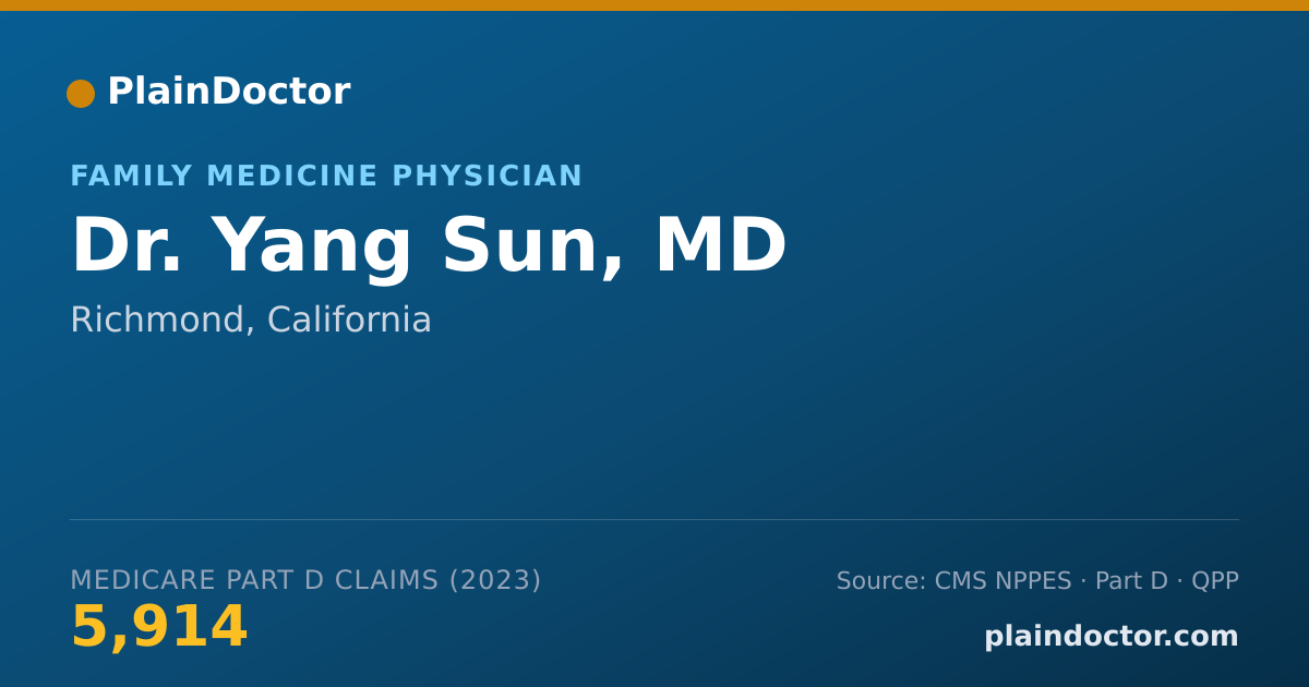 Shareable card for Yang Sun, MD - Family Medicine Physician, Richmond, CA