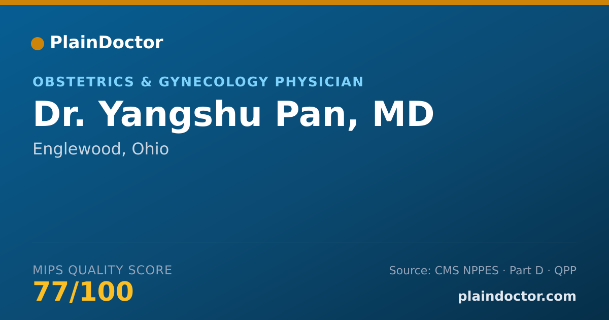 Shareable card for Yangshu Pan, MD - Obstetrics & Gynecology Physician, Englewood, OH