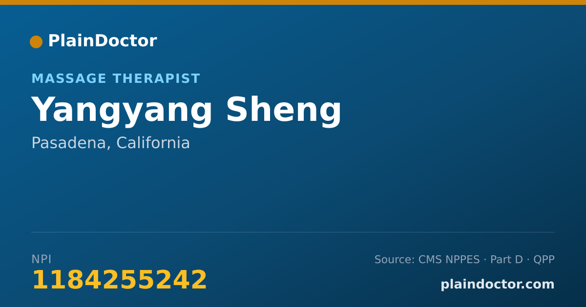 Shareable card for Yangyang Sheng - Massage Therapist, Pasadena, CA
