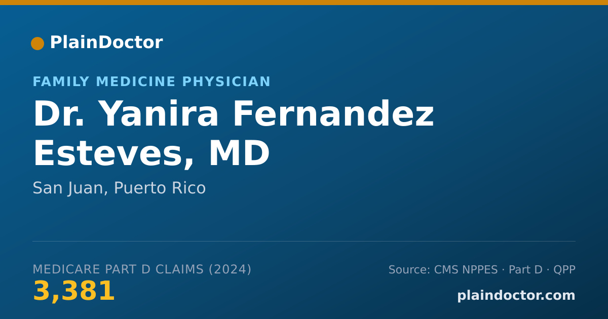 Shareable card for Yanira Fernandez Esteves, MD - Family Medicine Physician, San Juan, PR
