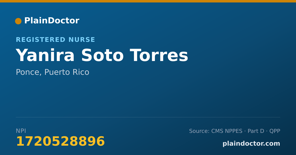 Shareable card for Yanira Soto Torres - Registered Nurse, Ponce, PR