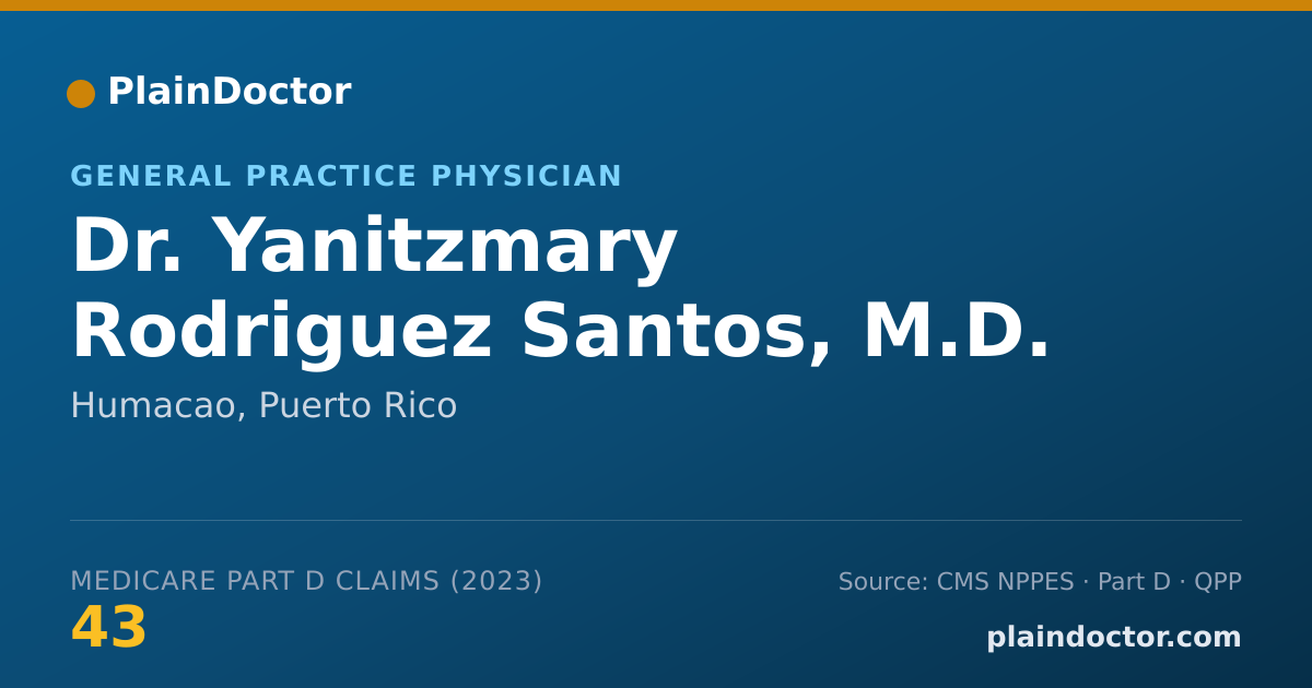 Shareable card for Yanitzmary Rodriguez Santos, M.D. - General Practice Physician, Humacao, PR