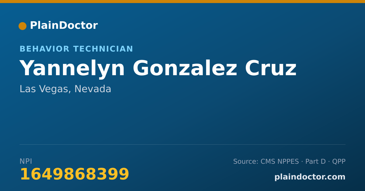 Shareable card for Yannelyn Gonzalez Cruz - Behavior Technician, Las Vegas, NV