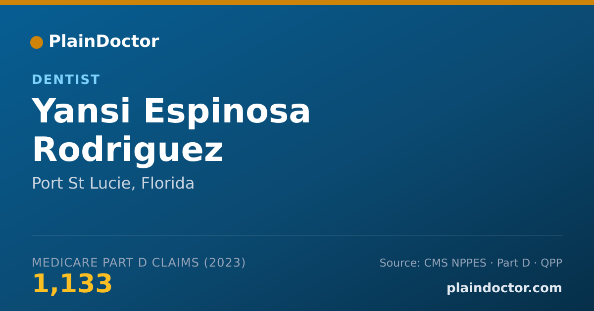Shareable card for Yansi Espinosa Rodriguez - Dentist, Port St Lucie, FL