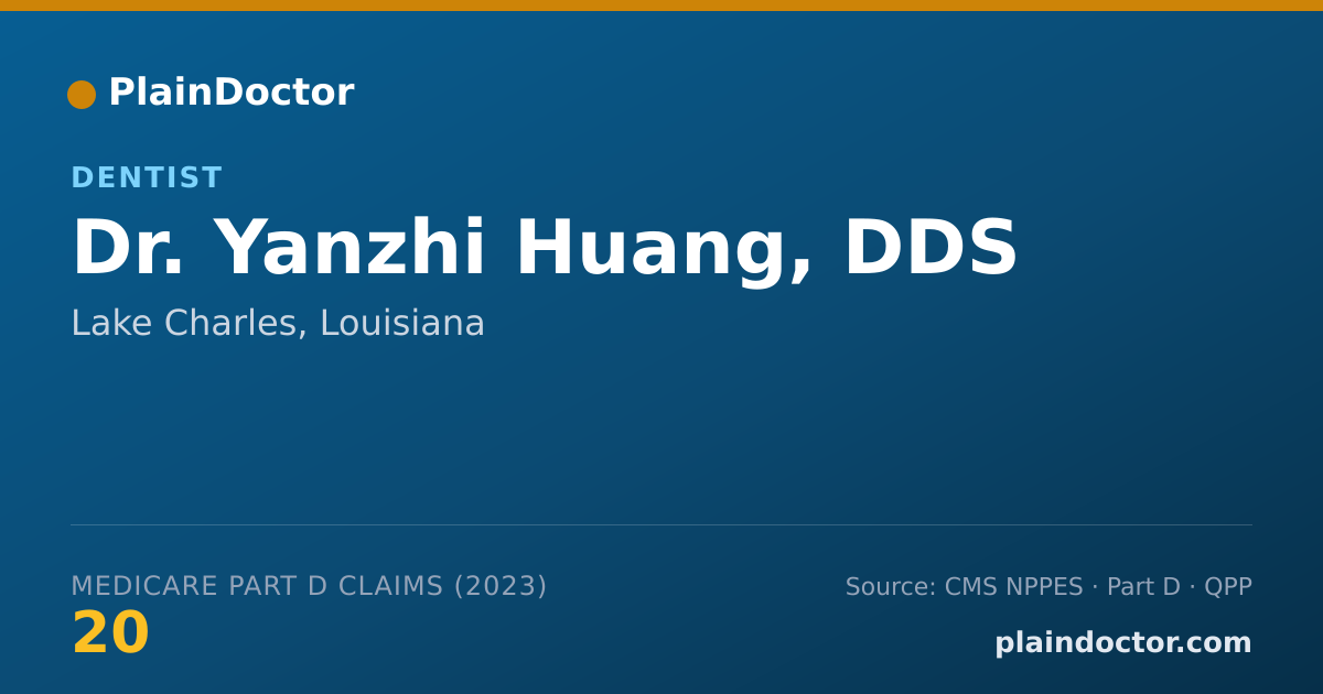 Shareable card for Yanzhi Huang, DDS - Dentist, Lake Charles, LA