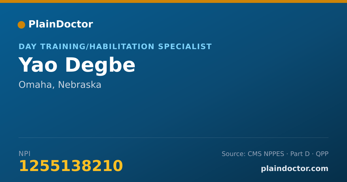 Shareable card for Yao Degbe - Day Training/Habilitation Specialist, Omaha, NE