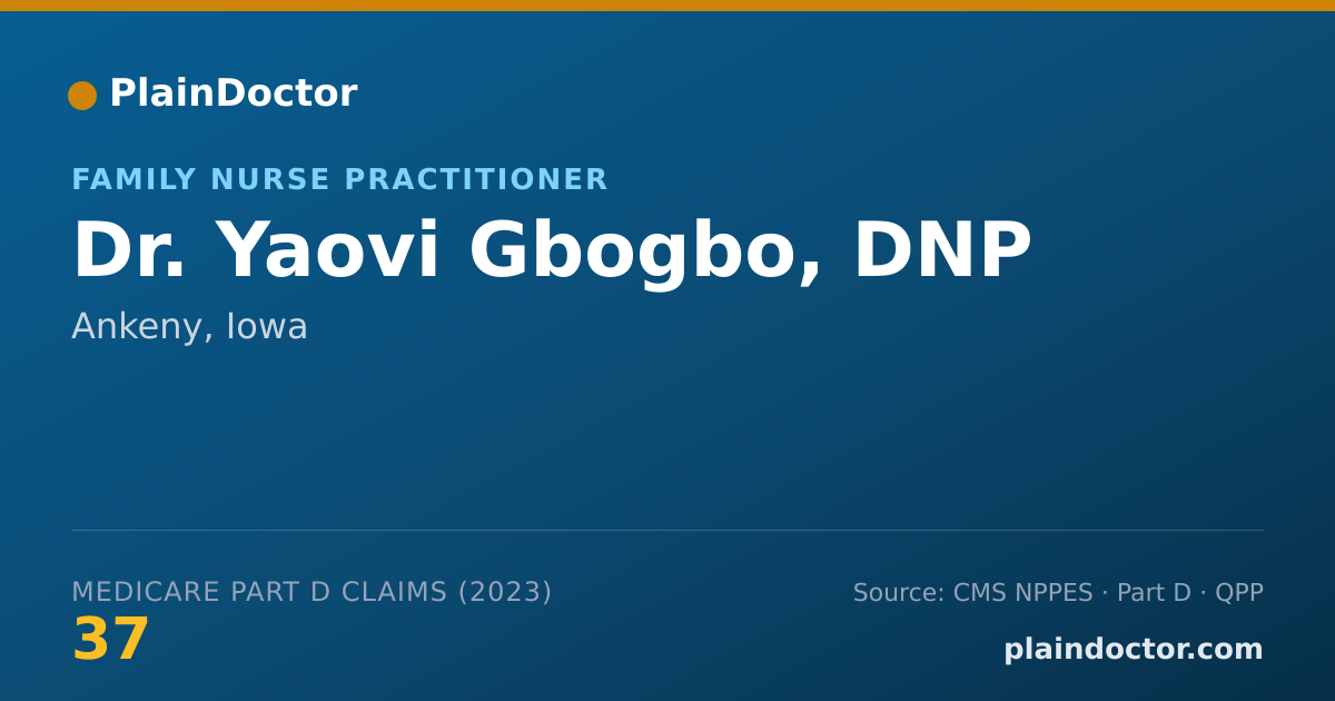 Shareable card for Yaovi Gbogbo, DNP - Family Nurse Practitioner, Ankeny, IA