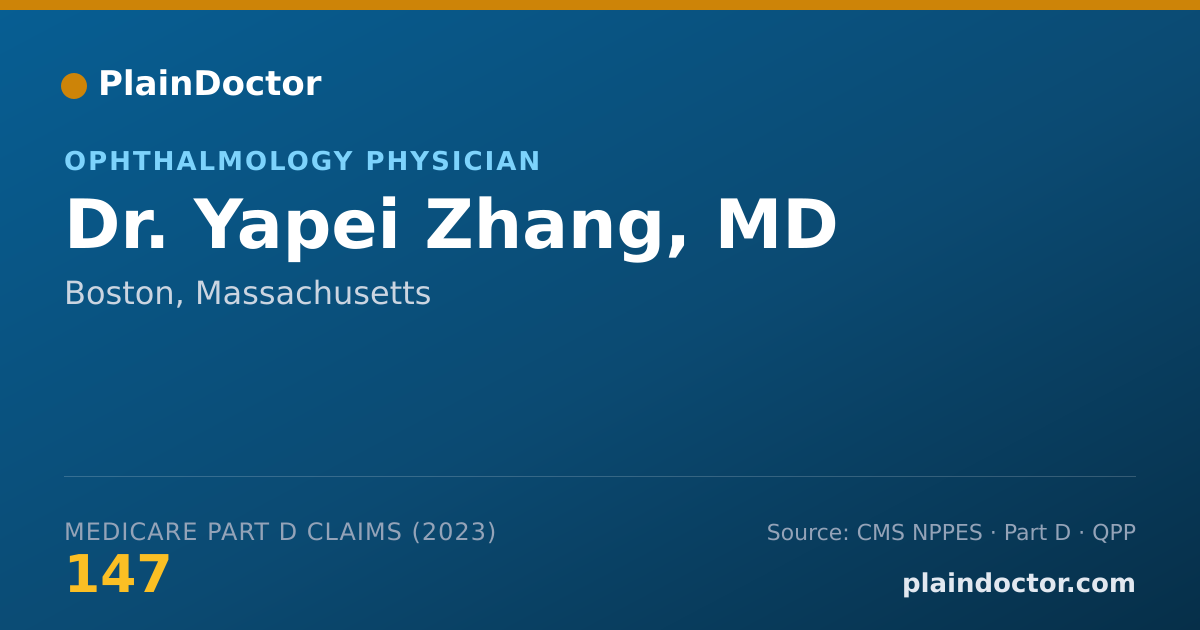Shareable card for Yapei Zhang, MD - Ophthalmology Physician, Boston, MA