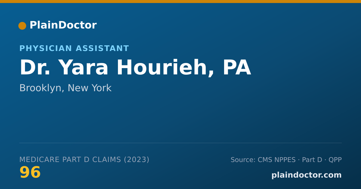 Shareable card for Yara Hourieh, PA - Physician Assistant, Brooklyn, NY