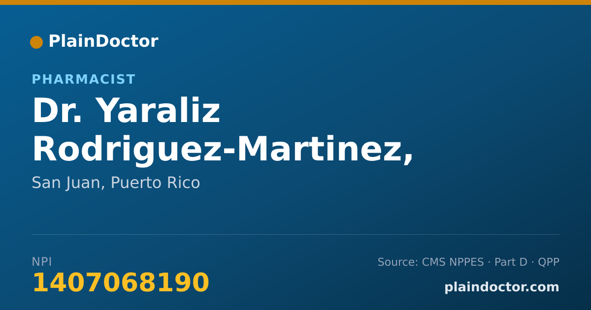 Shareable card for Yaraliz Rodriguez-Martinez, R.PH. - Pharmacist, San Juan, PR