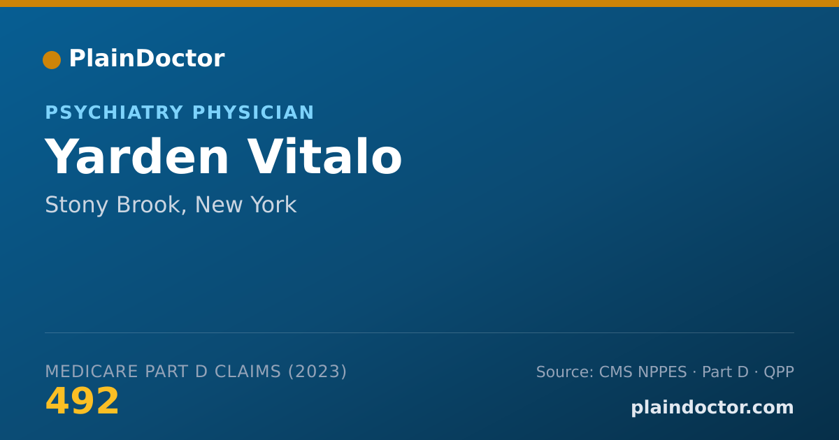 Shareable card for Yarden Vitalo - Psychiatry Physician, Stony Brook, NY