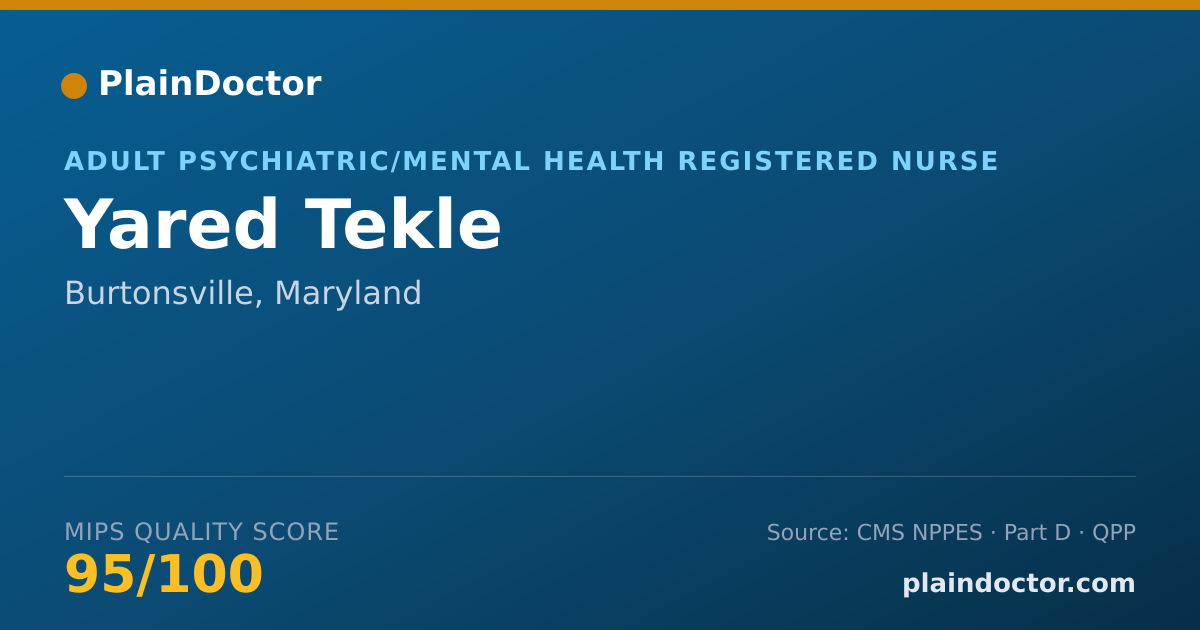 Shareable card for Yared Tekle - Adult Psychiatric/Mental Health Registered Nurse, Burtonsville, MD
