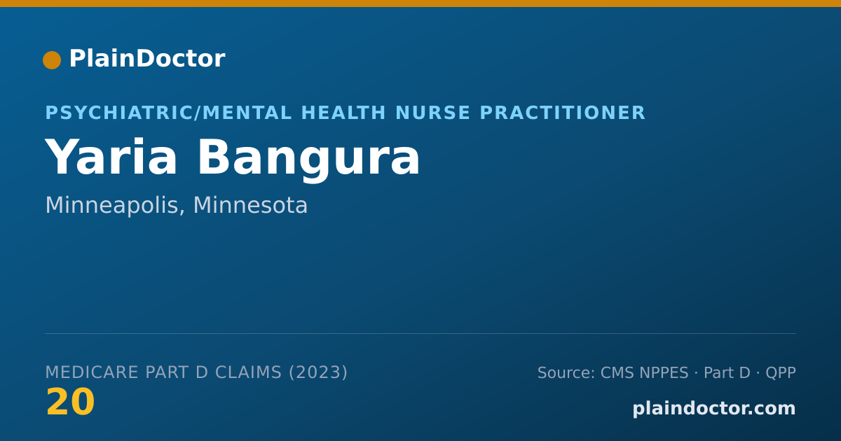 Shareable card for Yaria Bangura - Psychiatric/Mental Health Nurse Practitioner, Minneapolis, MN