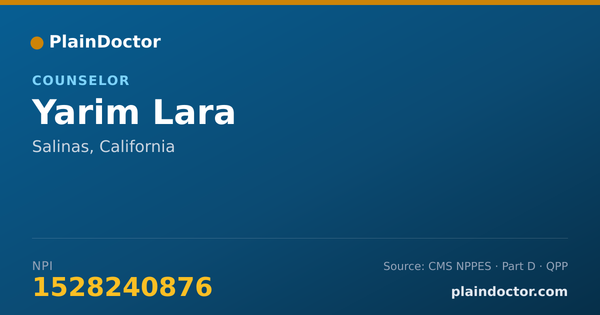Shareable card for Yarim Lara - Counselor, Salinas, CA