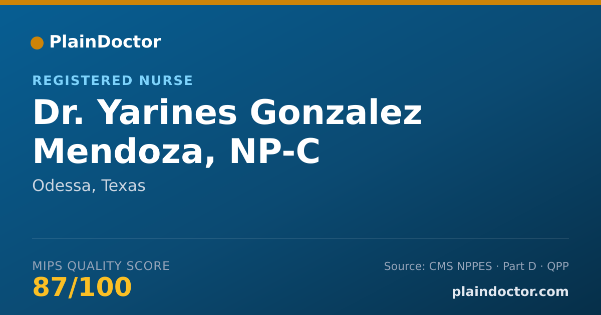 Shareable card for Yarines Gonzalez Mendoza, NP-C - Registered Nurse, Odessa, TX