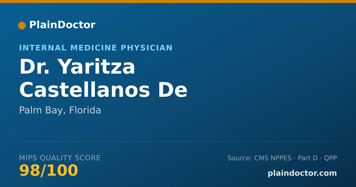 Shareable card for Yaritza Castellanos De Belliard, M.D - Internal Medicine Physician, Palm Bay, FL