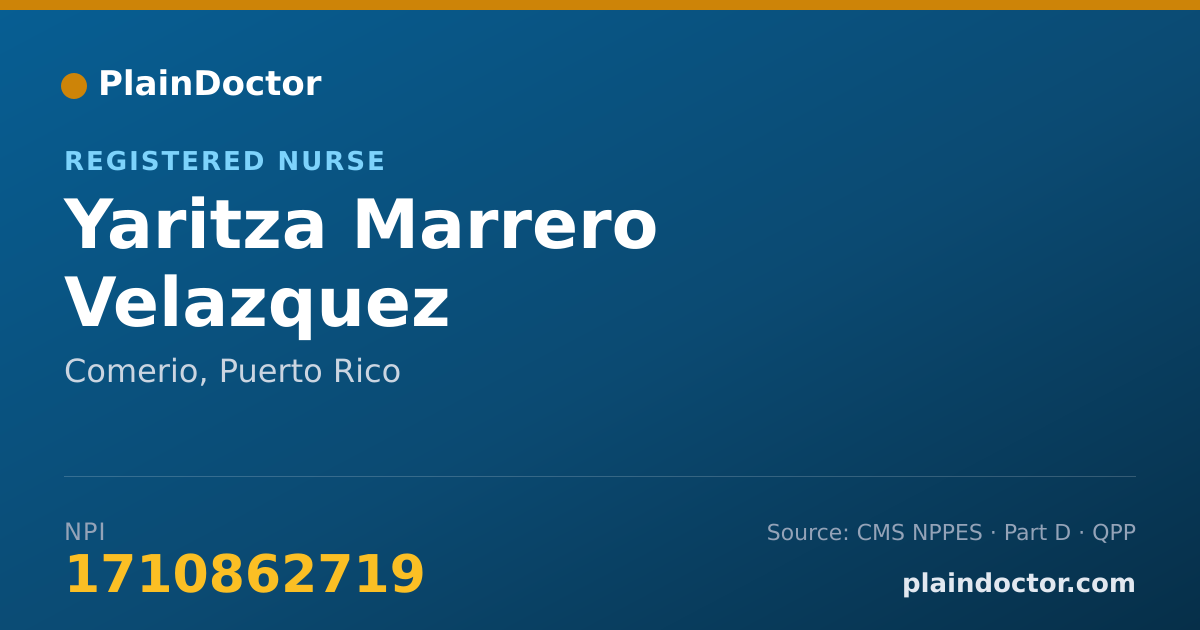 Shareable card for Yaritza Marrero Velazquez - Registered Nurse, Comerio, PR