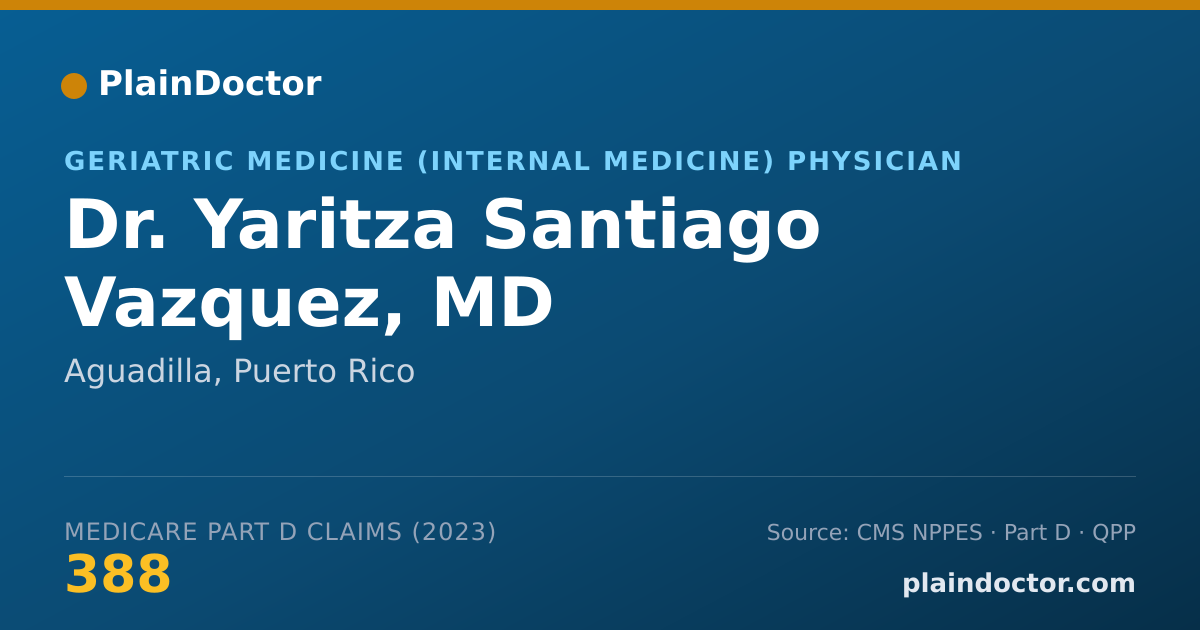 Shareable card for Yaritza Santiago Vazquez, MD - Geriatric Medicine (Internal Medicine) Physician, Aguadilla, PR
