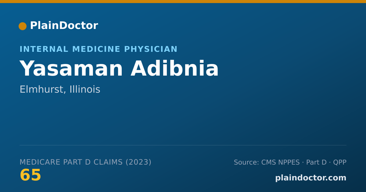 Shareable card for Yasaman Adibnia - Internal Medicine Physician, Elmhurst, IL