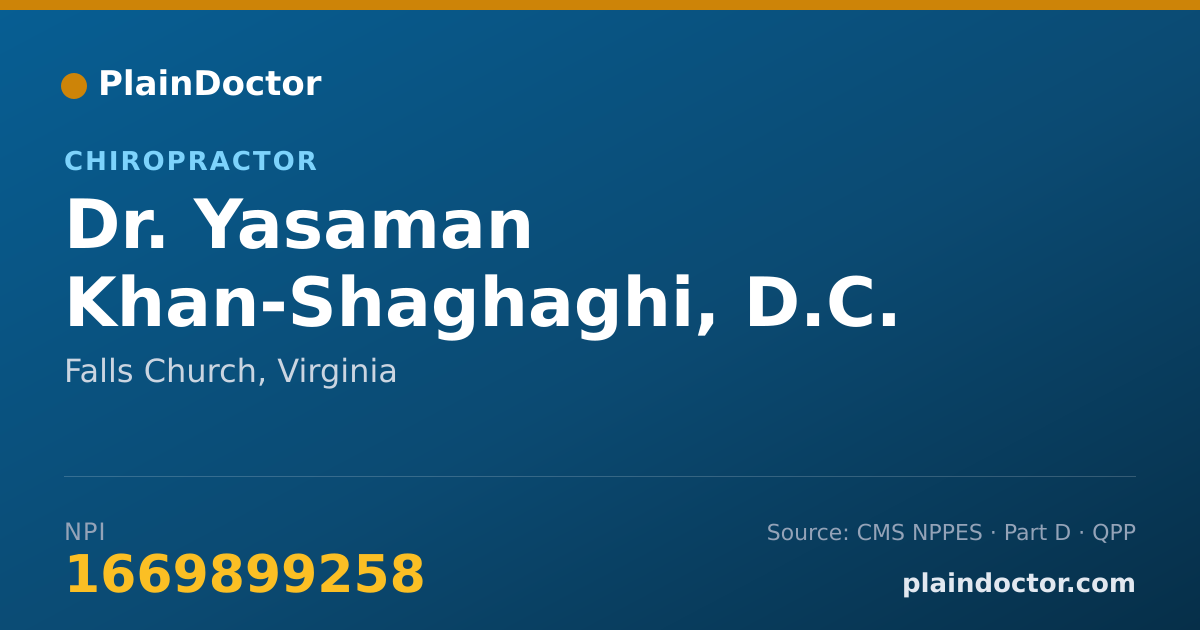 Shareable card for Yasaman Khan-Shaghaghi, D.C. - Chiropractor, Falls Church, VA
