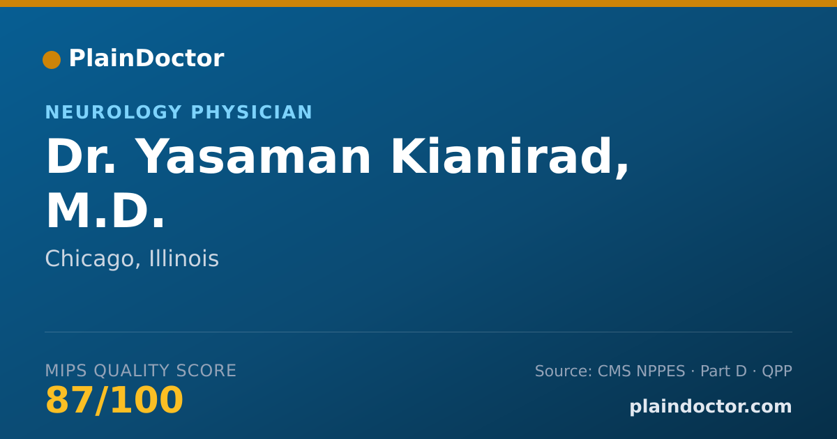 Shareable card for Yasaman Kianirad, M.D. - Neurology Physician, Chicago, IL