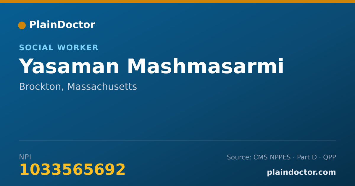 Shareable card for Yasaman Mashmasarmi - Social Worker, Brockton, MA