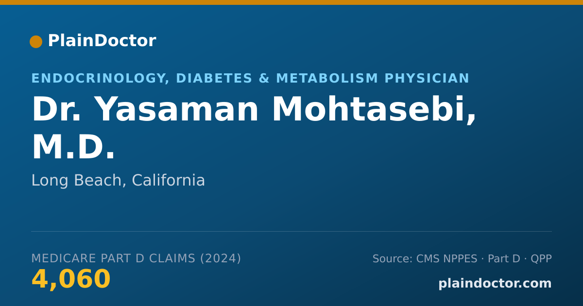 Shareable card for Yasaman Mohtasebi, M.D. - Endocrinology, Diabetes & Metabolism Physician, Long Beach, CA