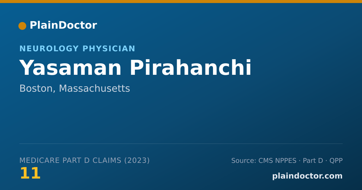 Shareable card for Yasaman Pirahanchi - Neurology Physician, Boston, MA